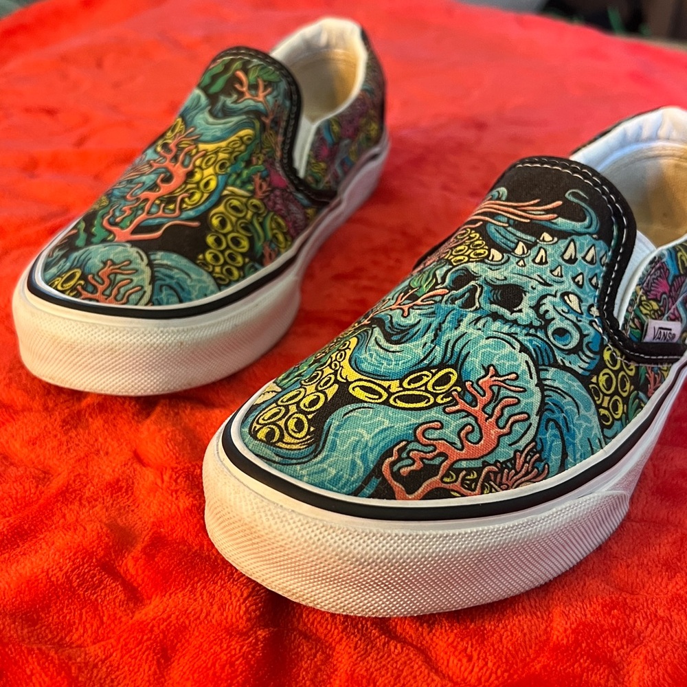 Vans Shoes Womens 6 Underwater Coral Slip On Vintage RARE RETRO unisex - Picture 7 of 10